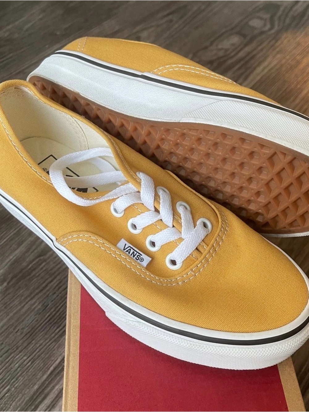 Vans Authentic Canvas Sneakers in Ochre and True White